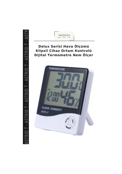 Delux Serisi Hava Ölçümü Klipsli Cihaz Ortam Kontrolü Dijital Termometre Nem Ölçer