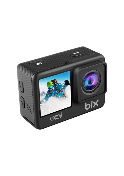 Pulse 1 Wi-fi 4k 30fps Ultra Hd Aksiyon Kamerası Çift Ekranlı 30 Metre Su Geçirmez Kılıflı Vlog Bisiklet Motosiklet Kask Kamerası Siyah Siyah
