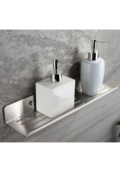 Gkd Paslanmaz Çelik 2 Adet 24 Cm Banyo Duş Rafı Düzenleyici -vidalı Montaj- Gri
