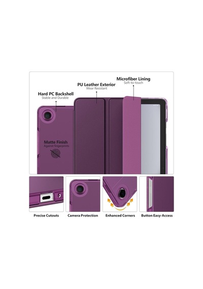 Samsung Uyumlu Galaxy Tab A11 Plus 11inç X230 Kılıf Pu Deri Smart Standlı Case Uyku Modlu X235 X236f