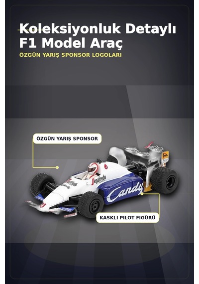 Diecast 1/64 Formula 1 Aracı Toleman Tg184 Johnny Cecotto Monako 1984 Yarış Modeli Tekli Bx-313384
