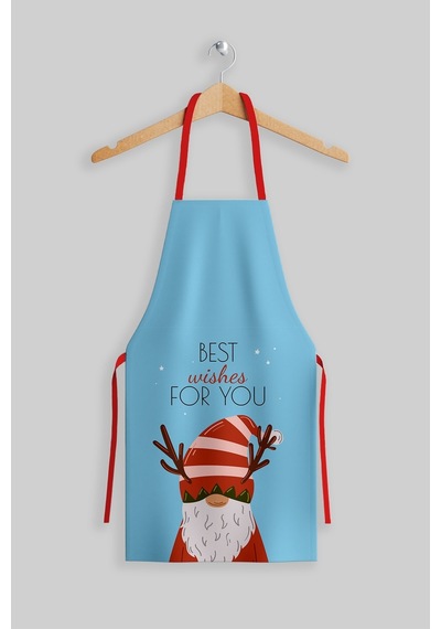 Ays Home Mavi Noel Baba Yılbaşı Mutfak Önlüğü