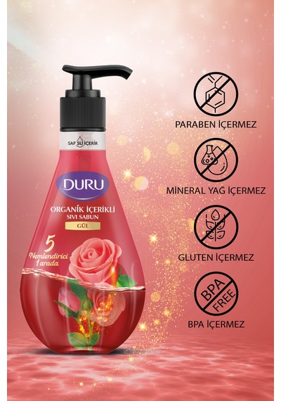 Organik Içerikli Gül Sıvı Sabun 3x500ml