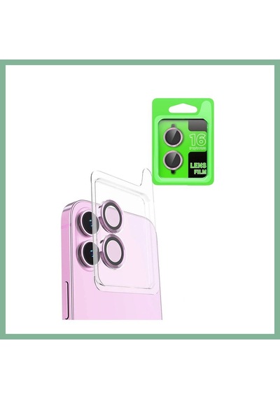 Bşkvirgo İphone 16 Plus Uyumlu Raze Metal Kamera Lens - Pembe Bsk2026