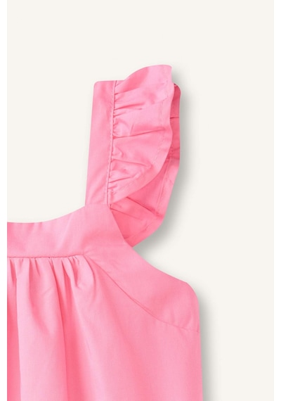 Defacto %100 Pamuk Kolsuz Poplin Pembe Elbise Kız Bebek I0491a526hspn164 Pembe-pn164