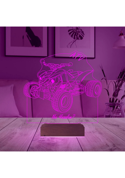 Luvivia Atv Outdoor Motor Tasarım Kişiye Özel 3d Lamba - Masa Gece Lambası Şeffaf