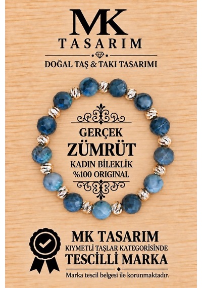 Gerçek Zümrüt Kadın Bileklik Mk.7000.004-enerji Ve Stres Bilekliği Çok Renkli