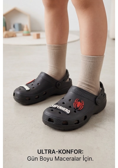 Hero-clog Macera Serisi - Siyah Maske Figürlü Erkek Çocuk - Bebek Terlik Ve Sandalet: Ultra Hafi... Hero-clog Macera Serisi - Siyah Maske Figürlü Erkek Çocuk - Bebek Terlik Ve Sandalet: Ultra Hafi...