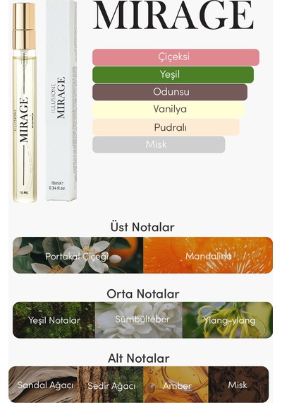 Mirage Edp Kadın Seyahat Boy Parfüm 10ml Çiçeksi-odunsu-kremsi Portakal Çiçeği, Sümbülteber,misk