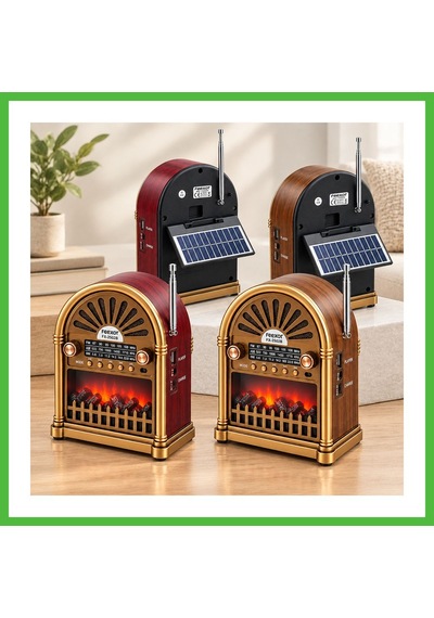 Vaveni Solar Şarjlı Retro Bluetooth Radyo Hoparlör - Am/fm/sw, Usb/type-c Arz