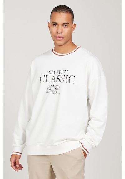AC&Co / Altınyıldız Classics Erkek Kırık Beyaz Oversize Bol Kesim Bisiklet Yaka Pamuklu Baskılı Sweatshirt Kırık Beyaz AC&Co / Altınyıldız Classics Erkek Kırık Beyaz Oversize Bol Kesim Bisiklet Yaka Pamuklu Baskılı Sweatshirt Kırık Beyaz