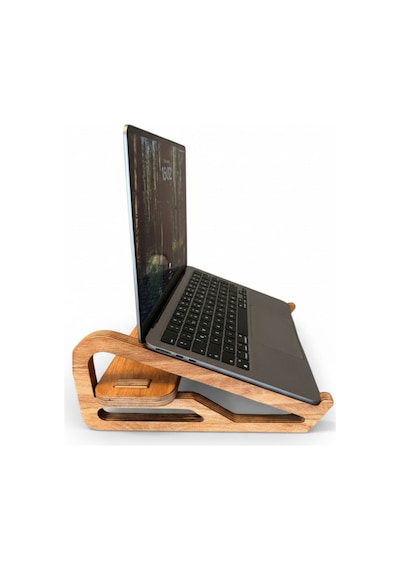 Ahşap Dekoratif Laptop Standı Ergonomik Düzenleyici Organizer