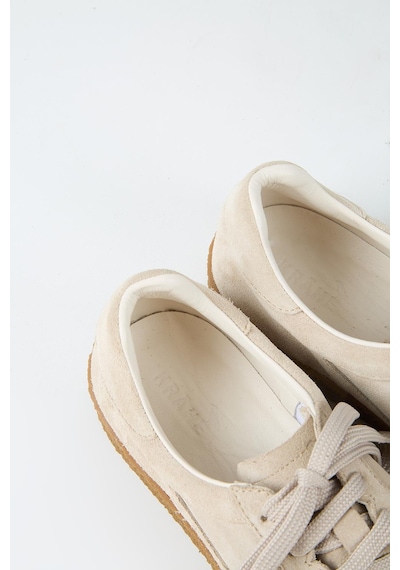 Krahe Palminteri Erkek Hakiki Deri Bağcıklı Bej Sneakers