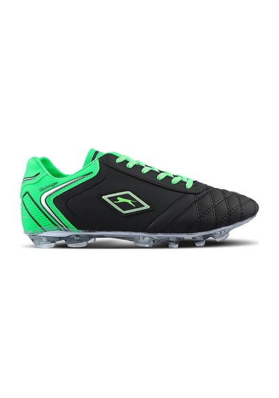 Slazenger HUGO KR Erkek Halı Saha Siyah - Yeşil Futbol Ayakkabısı