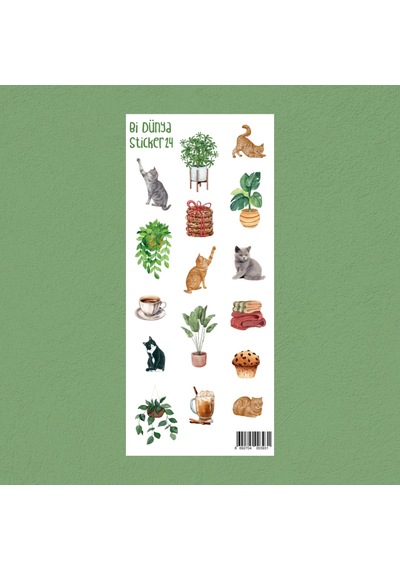 M24 - Kedili Hayat Sticker Seti Çok Renkli