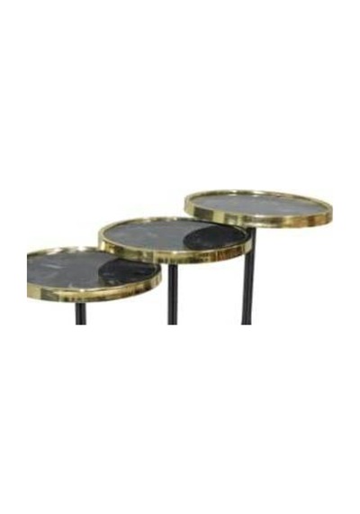 Brc Olimpik Zigon Siyah Mermer Desen Metal Transmisyon Çelik Gold