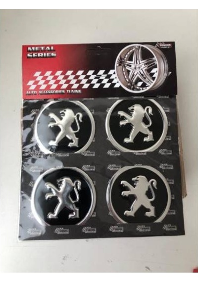 Peugeot Jant Göbeği-Yapıştırma-Sticker- 59Mm Ölçü -4 Adet-