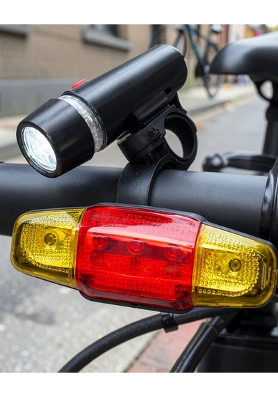 Bisiklet Işığı Seti Güçlü Led Ön Far Arka Stop Lambası Siyah