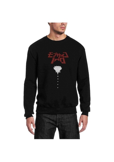 Anime One Punch Man Baskılı Siyah Erkek Örme Sweatshirt (528954881)