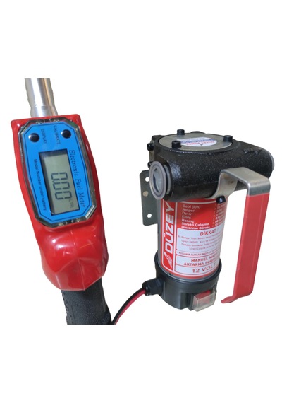 12 Volt Mazot Aktarma Pompası & Sayaçlı Tabanca Seti Litre Ölçme