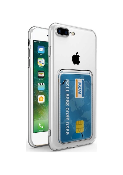 Apple Uyumlu iPhone Se 2020 Kılıf Kartlıklı Şeffaf Zore Setra Kartlıklı Şeffaf Silikon Kılıf