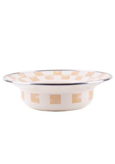 Beige Emaye Çukur Makarna Ve Salata Tabağı