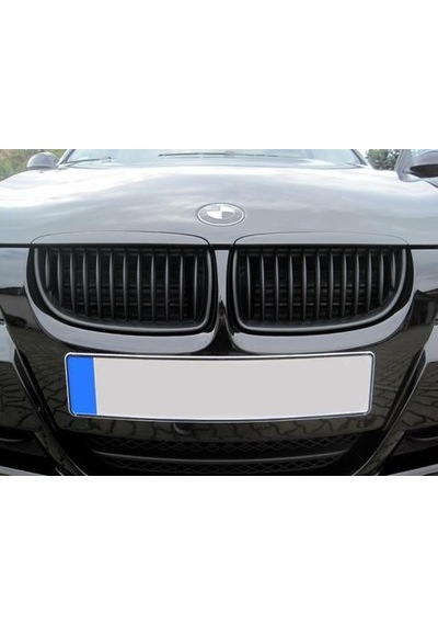 Bmw E90 Böbrek M Technic Tek Çizgi Mat Siyah 2006-2009