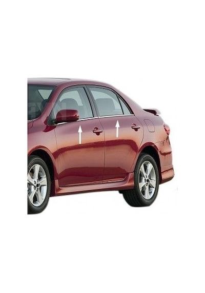 Toyota Corolla Uyumlu Cam Çıtası 2007-2013 4 Parça Paslanmaz Çelik