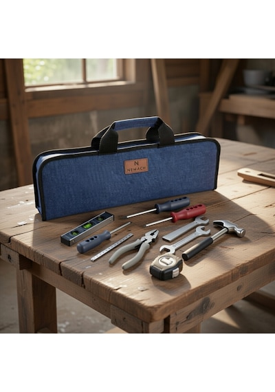 Portatif Tamir Alet Takım & Avadanlık Çantası 11 Cepli Pratik Tool Bag Organizer Mavi