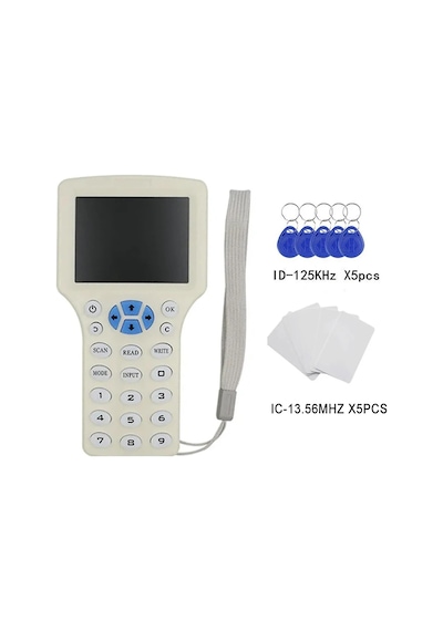 Zx-08cden 10 Frekans Rfid Okuyucu Yazıcı Kopyalayıcı El Tip Kutu 2.8 Ekran Sesli İkaz Nfc Şifreli K