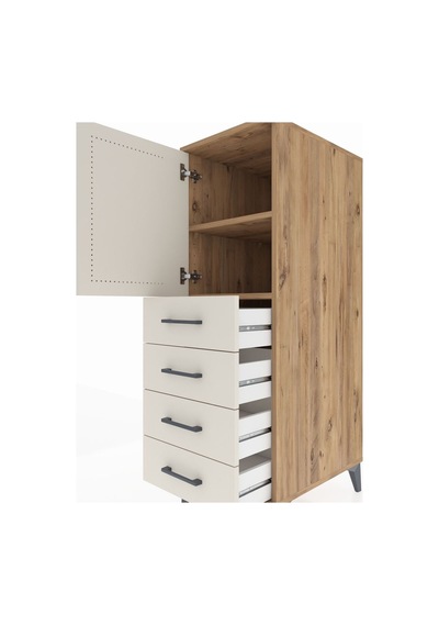 Kronos Dolap 2 Raflı 4 Çekmeceli Tek Kapaklı 44x59x134 Çam-ay... Çam Kronos Dolap 2 Raflı 4 Çekmeceli Tek Kapaklı 44x59x134 Çam-ay... Çam