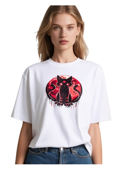 Ogc Kedi Oversize Unisex T-shirt Beyaz