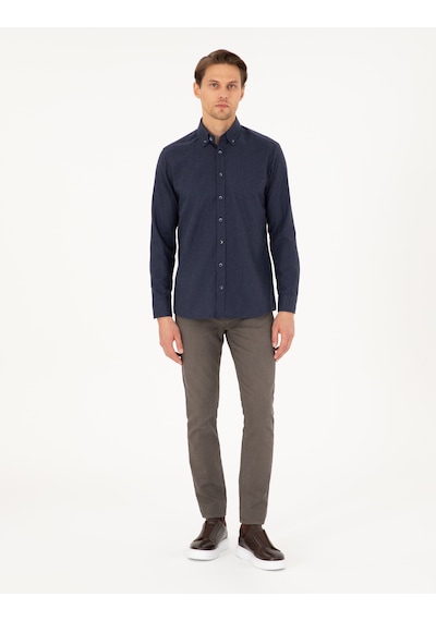 Pierre Cardin Erkek Lacivert Gömlek Desenli 50292106-vr033 Lacivert