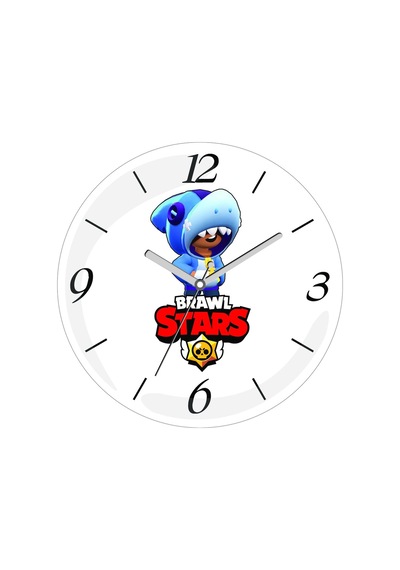 Brawl Stars Leon Dizayn Çap 30cm Sessiz Akar Bombeli Gerçek Cam Duvar Saati Çok Renkli