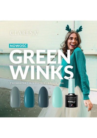 Claresa Kalıcı Oje Green Winks 1 Gri Yeşil 5g