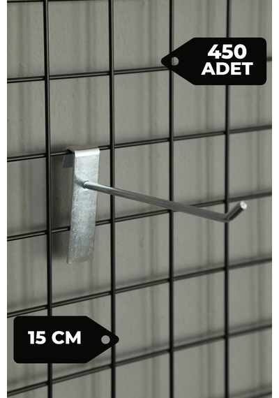 Tel Pano Kancası 15 Cm Raf Askısı Raf Kancası Mağaza Düzenleme 450 Adet