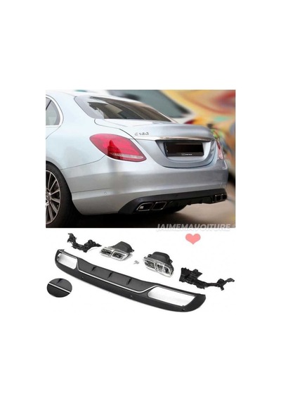 Mercedes C Serisi W205 C63 Arka Tampon Difüzörü Amg Uyumlu 2014-2019 Arası