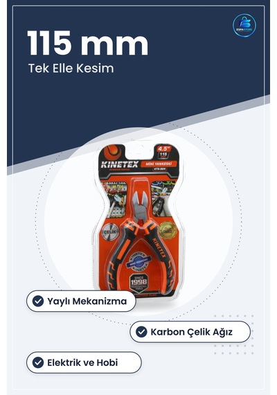Mini Çelik Yan Keski 115 Mm 4.5 İn Yaylı Tel Kablo Kesici Elektri