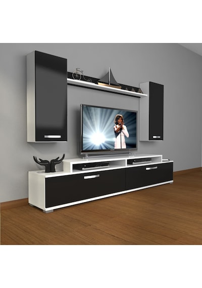 Decoraktiv Ekoflex 7 Slm Tv Ünitesi Tv Sehpası Beyaz - Siyah