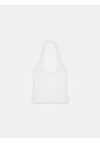 Dilvin 32726 Halter Yaka Top-ekru