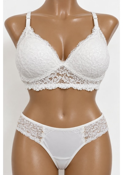 Avrissa Kadın Dantel Detaylı Şık Bralet İç Çamaşır Takımı Beyaz