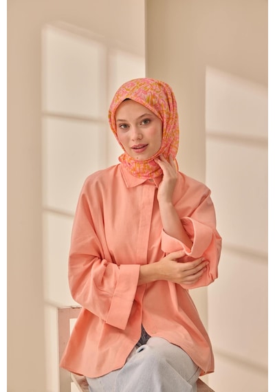 Silk Home Soft Eşarp 73091-26 Pembe, Pudra, Yağ Yeşili, Turuncu