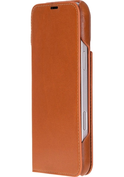Bloomcase Sonat Urban Tan Hakiki Deri Apple Uyumlu iPhone 17 Air 6.5" Folio Kılıfı Taba