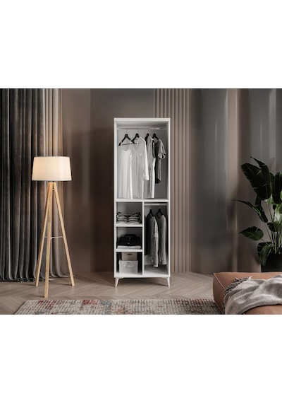 GuneyStore Milano 2 Kapaklı Komple Mdf Beyaz Gardırop