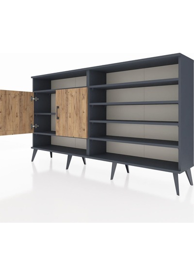 Arges Konsol 7 Raflı 2 Kapaklı 176x30x99 Antrasit-çam Atlas Çam/atlas Çam - Antrasıt Arges Konsol 7 Raflı 2 Kapaklı 176x30x99 Antrasit-çam Atlas Çam/atlas Çam - Antrasıt