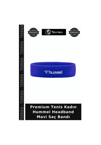 Premium Tenis Kadın Hummel Headband Mavi Saç Bandı Çok Renkli