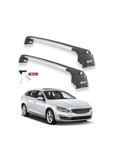 Turtle Volvo V60 2011-2018 Ara Atkı Air2 Gri