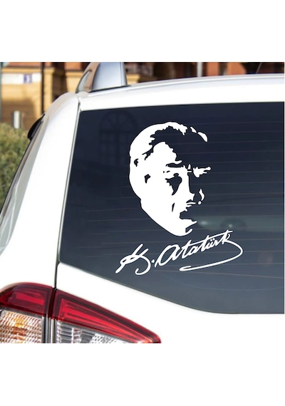 Sticker Dizayn Atatürk Silüeti Ve İmza Sticker - Mustafa Kemal Atatürk Başbuğ İmza Sticker - Araba Oto Motosiklet Karavan Cam Sticker - 00391 12X10 Cm Sticker Dizayn Atatürk Silüeti Ve İmza Sticker - Mustafa Kemal Atatürk Başbuğ İmza Sticker - Araba Oto Motosiklet Karavan Cam Sticker - 00391 12X10 Cm