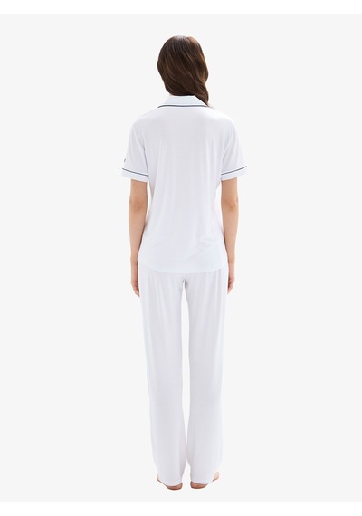 Kadın Pijama Takımı 52078 - Beyaz Beyaz