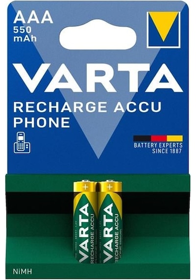Varta Ni-mh 1.2 Volt 550 Ma Hr03 Aaa Şarjlı 2'li İnce Kalem Pil 56663
